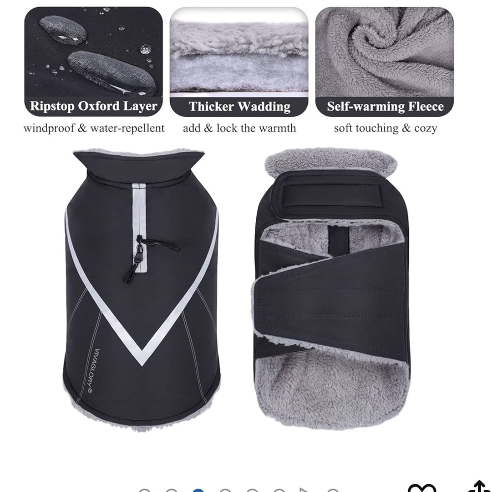 Waterproof Small Gray Dog Coat with Reflective Stripes
